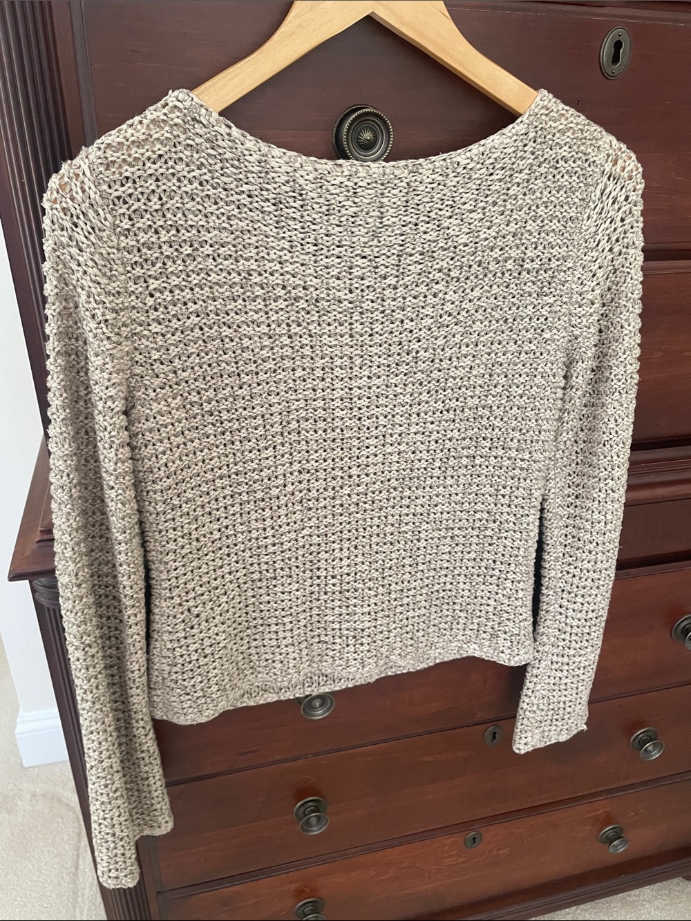 Talbots Cream Textured Scoop-Neck Knit Sweater - Picture 5 of 6